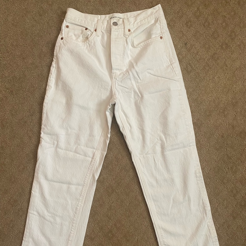 Aritzia Denim Forum Joni High Rise Loose White - Picture 2 of 5